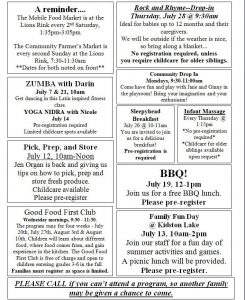 July 2016 Calendar